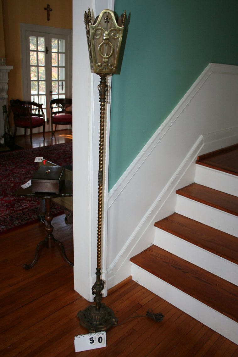 Image for Antique Brass Torch Lamp   68