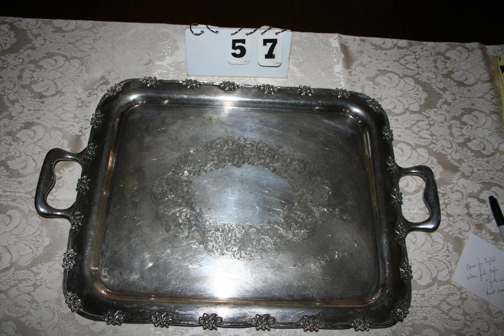 Image for Vintage Large Plated Serving Tray  24