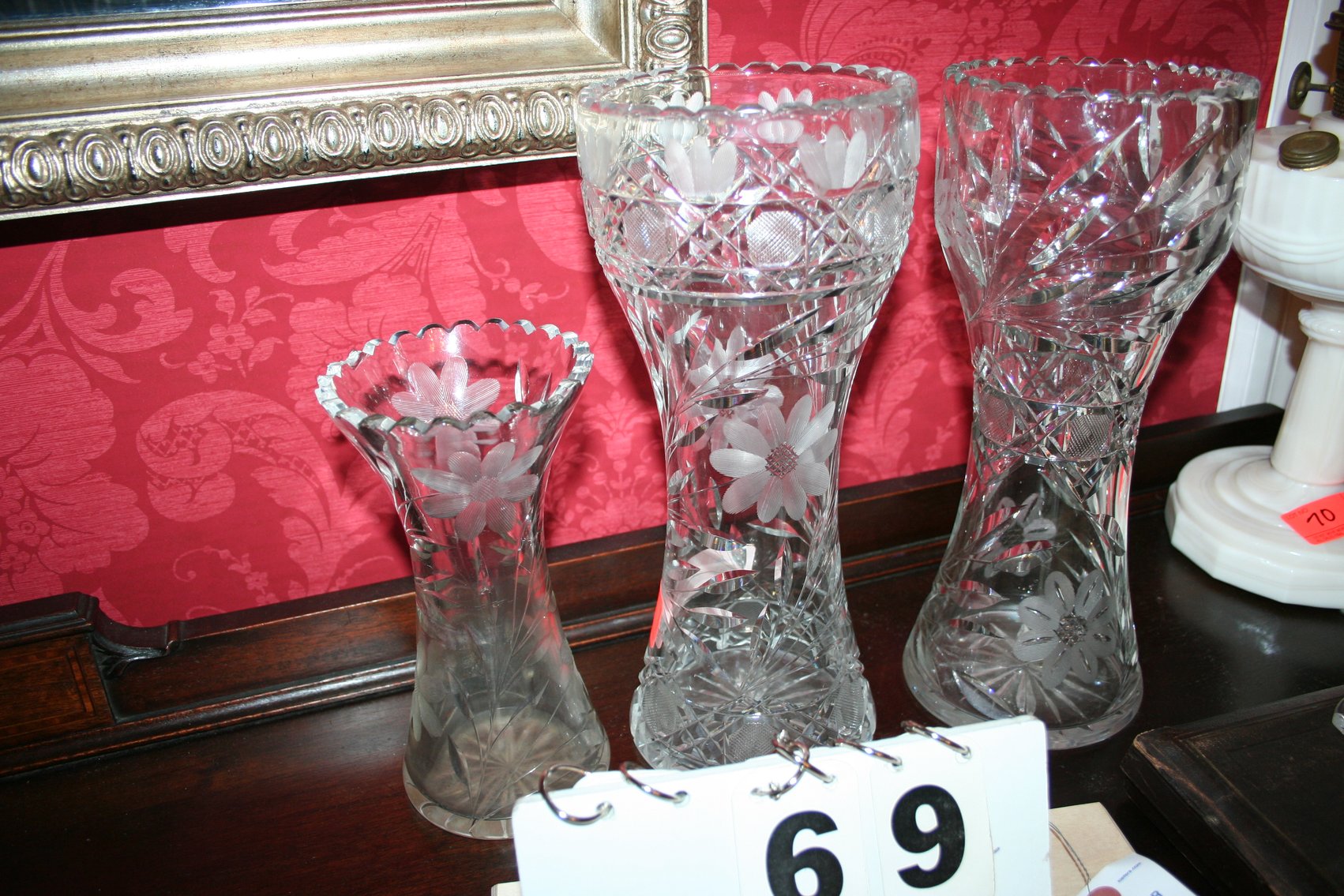 Image for Vintage Leaded Glass Flower Vase  (3)
