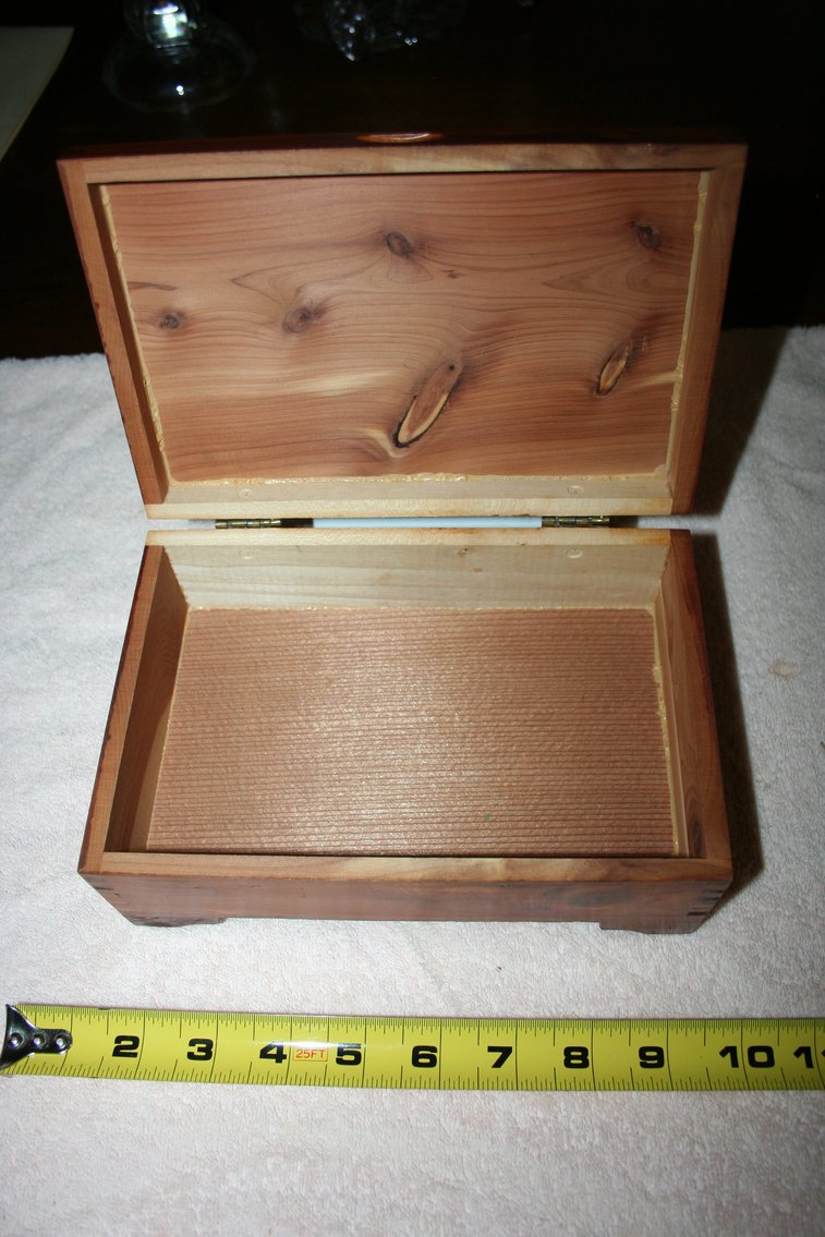 Image for Vintage Cedar Jewelry Chest Dove Tailed Corners