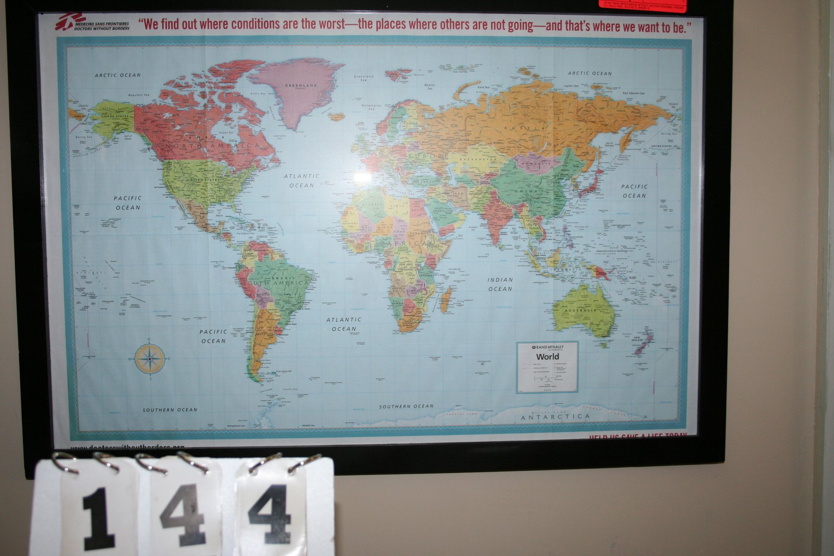 Image for Rand McNally World Map Framed