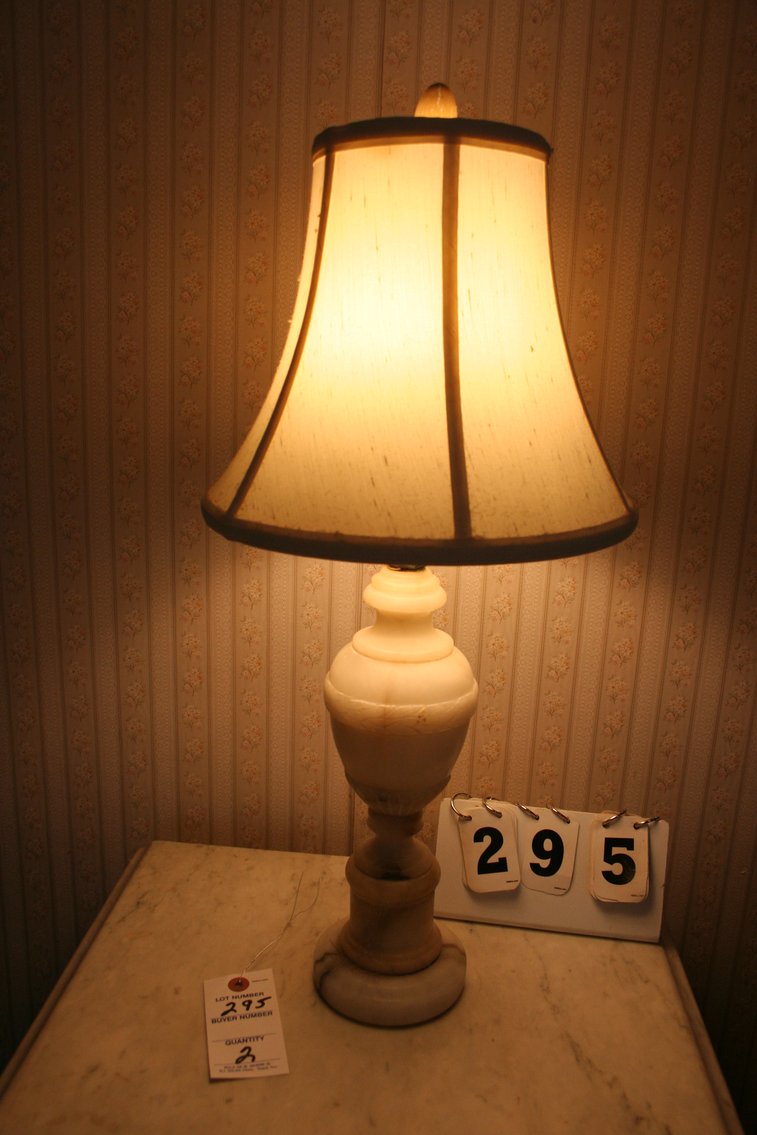 Image for Vintage Pair Alabaster Lamps  23