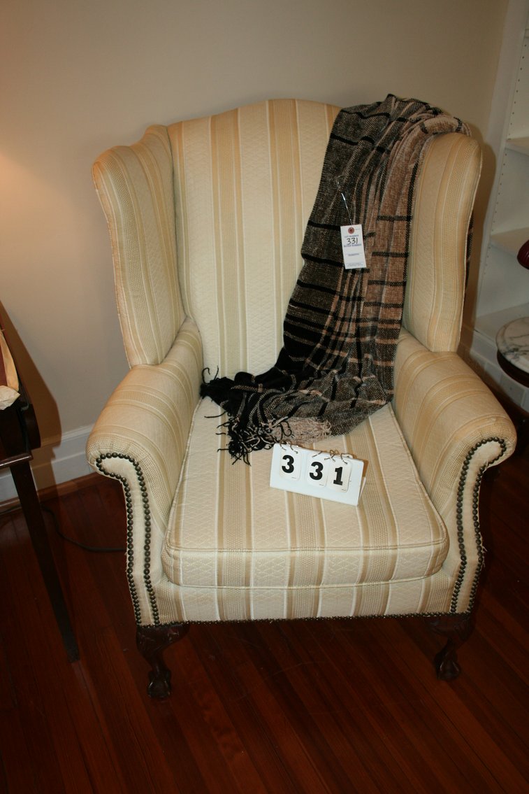 Image for Vintage Wingback Arm Chair, Claw Feet