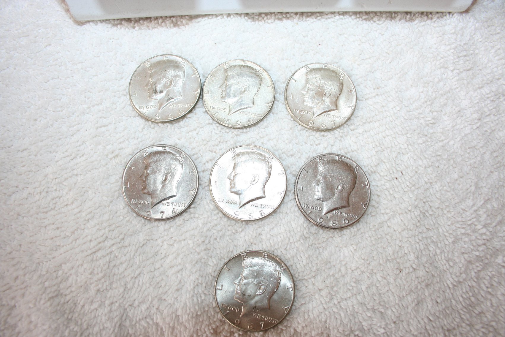 Image for Kennedy Halves 1966, 1967, 1968, 1974, 1980  (7)