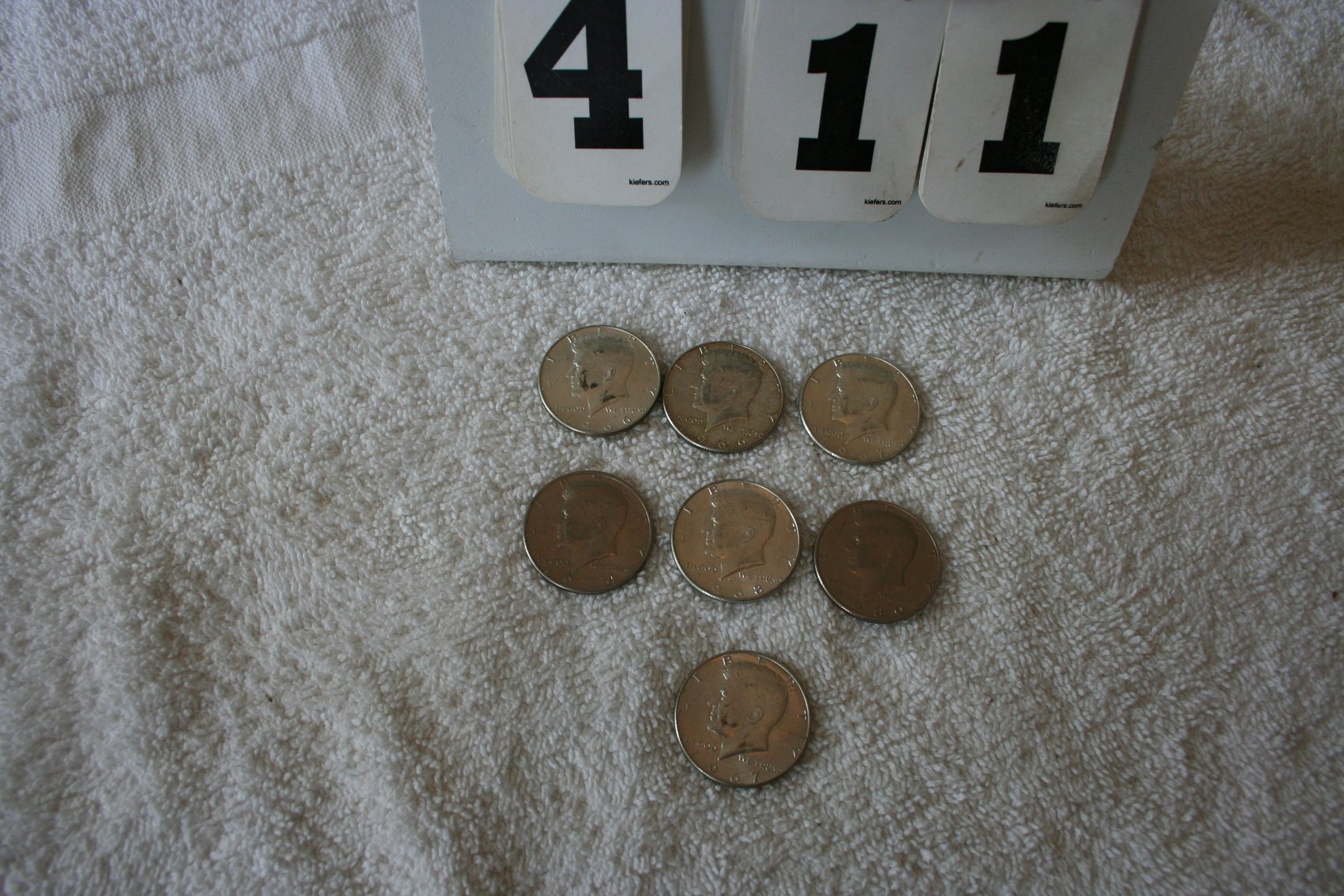 Image for Kennedy Halves 1966, 1967, 1968, 1974, 1980  (7)