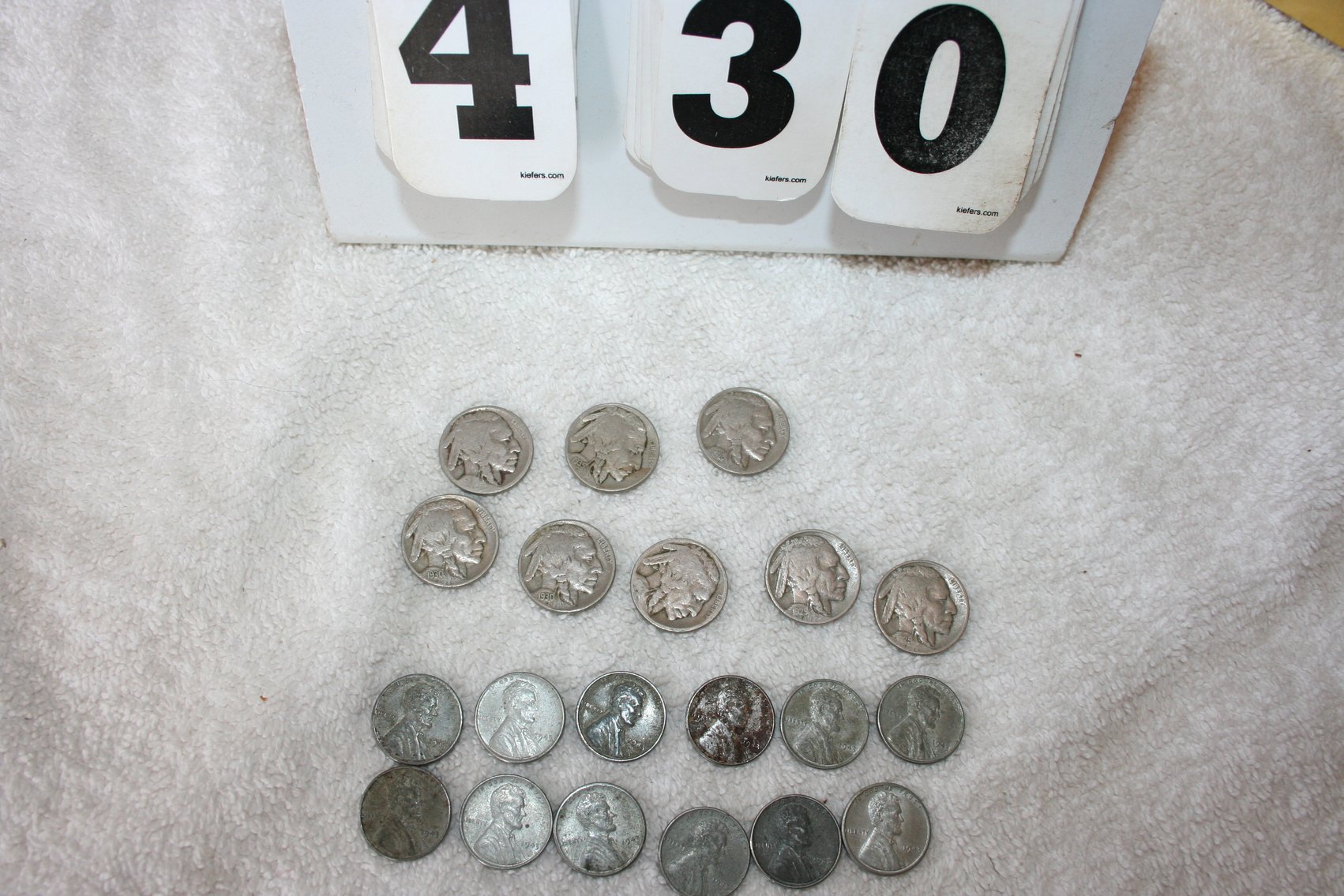 Image for 1943 Steel Pennies  (12)  Buffalo Nickles  (8)