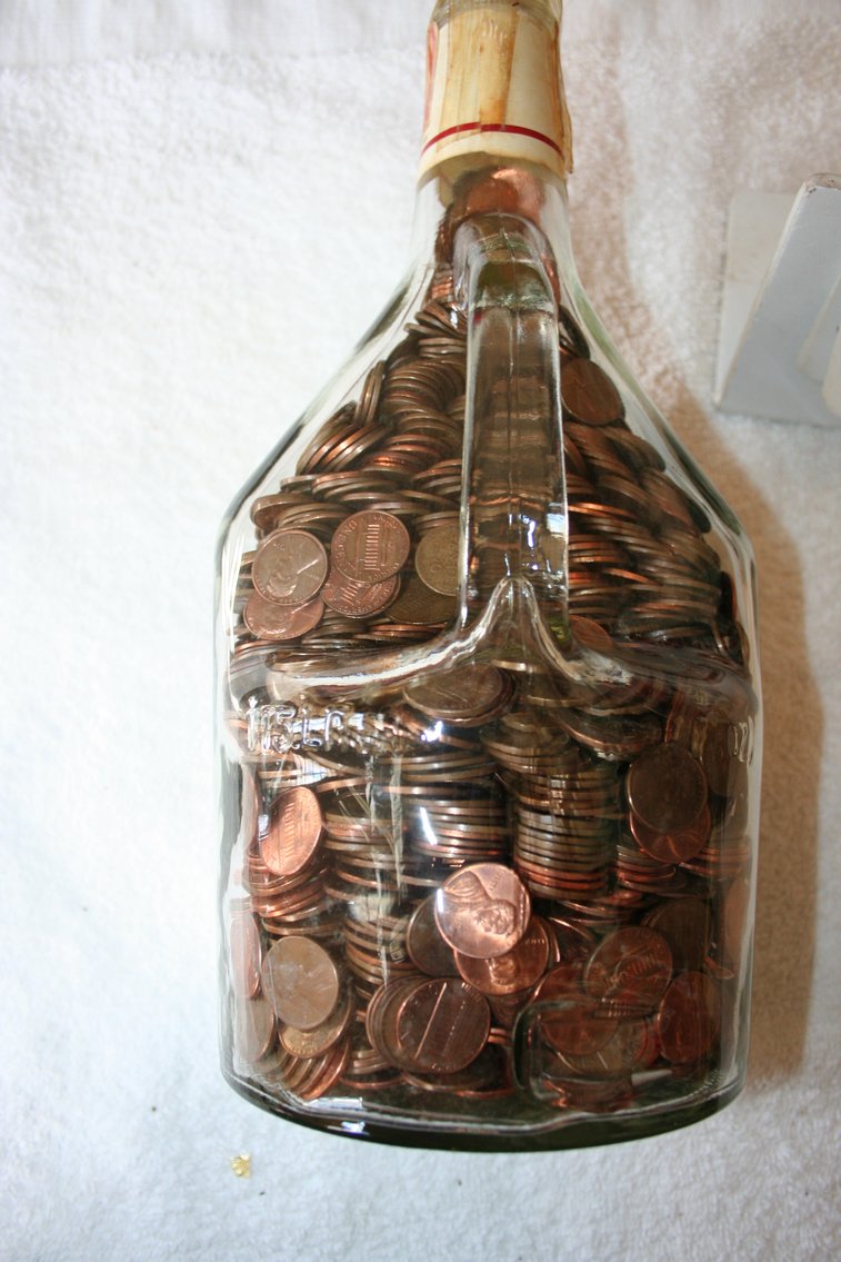 Image for Jug of Coins, Wheat Pennies, Various Dates
