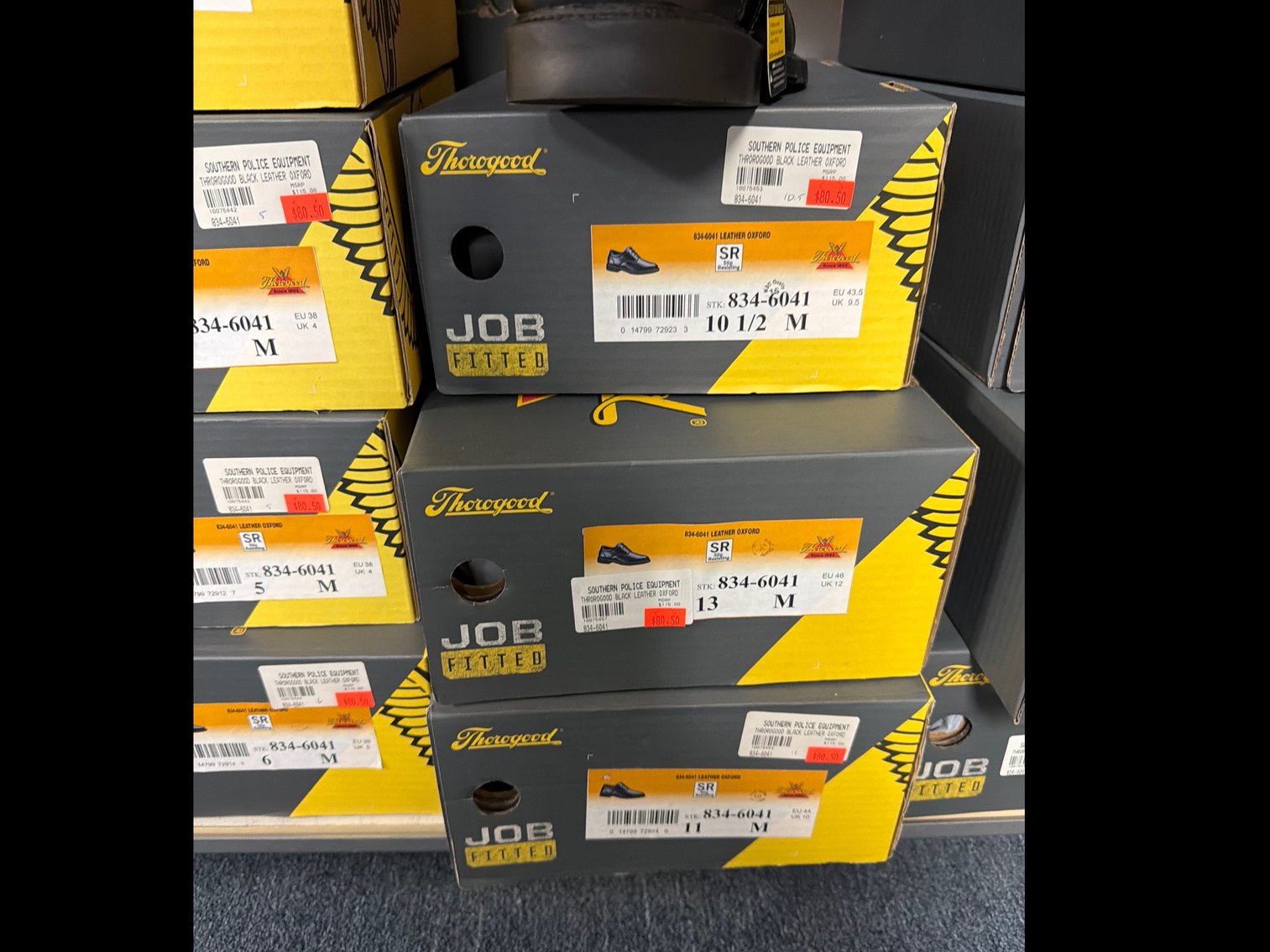 Image for Thorogood Black Leather Oxfords