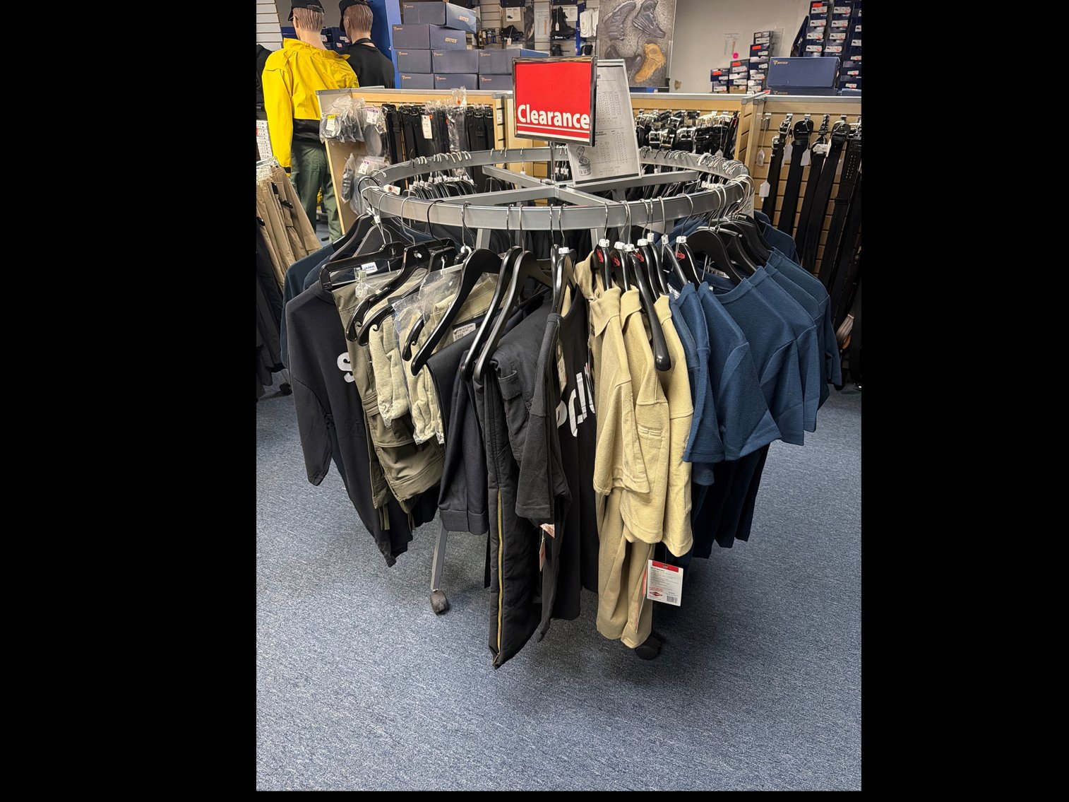 Image for Display rack and shirts and pants