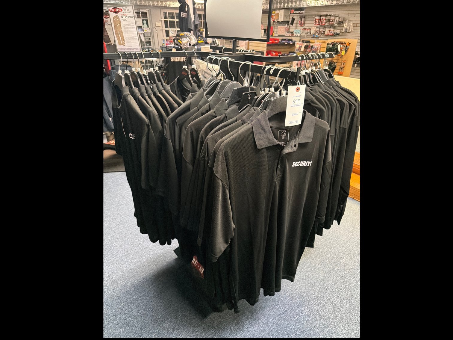 Image for Display rack and T-shirts, long and short sleeve