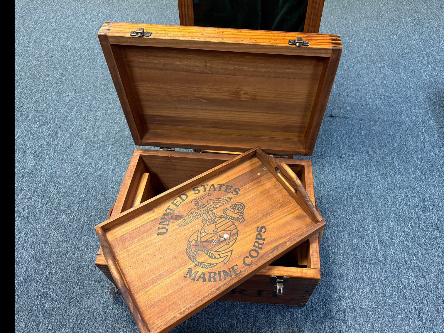 Image for Three wood display boxes