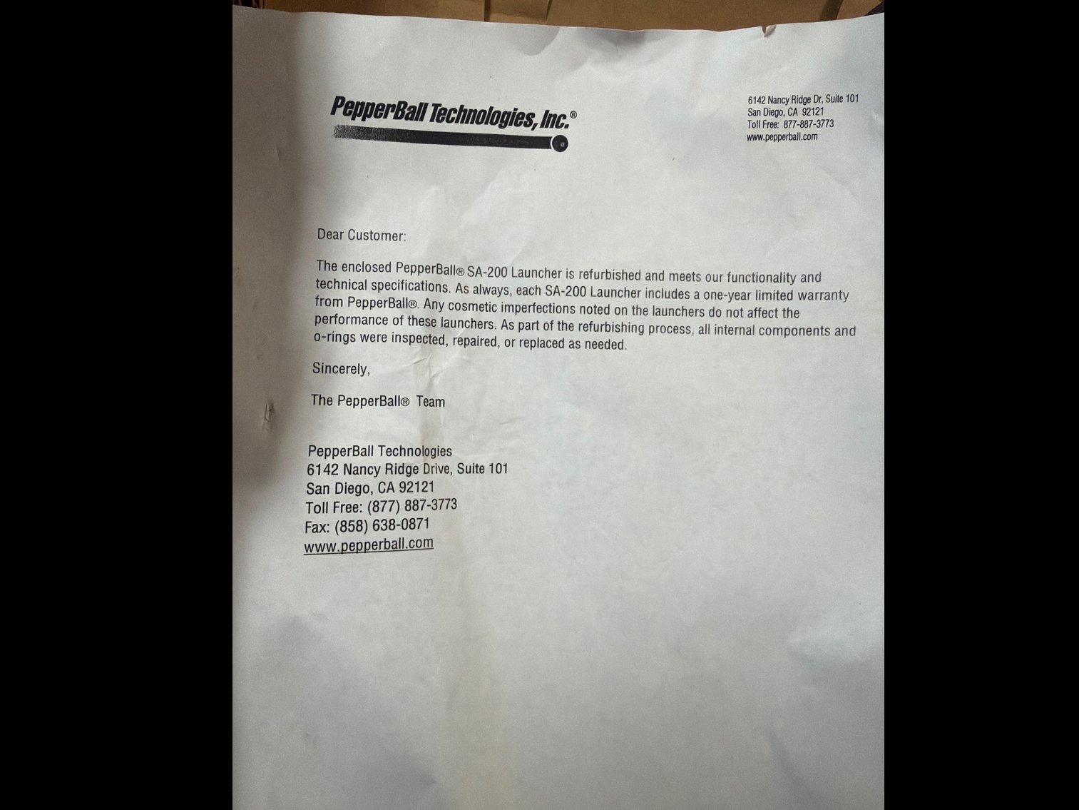 Image for PepperBall paint ball gun Refurbished