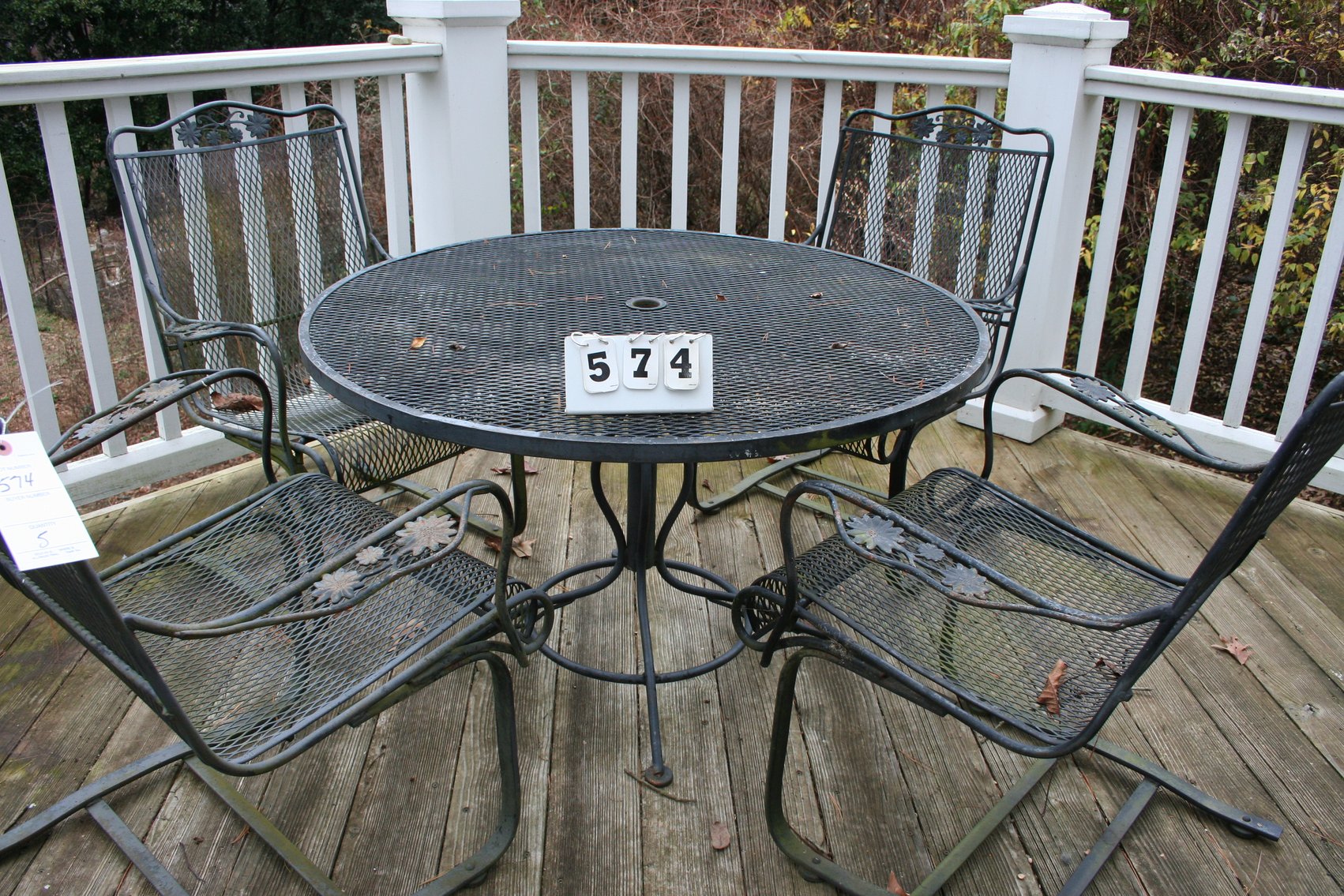 Image for Vintage Wrought Iron Patio Set  (5 Pieces)