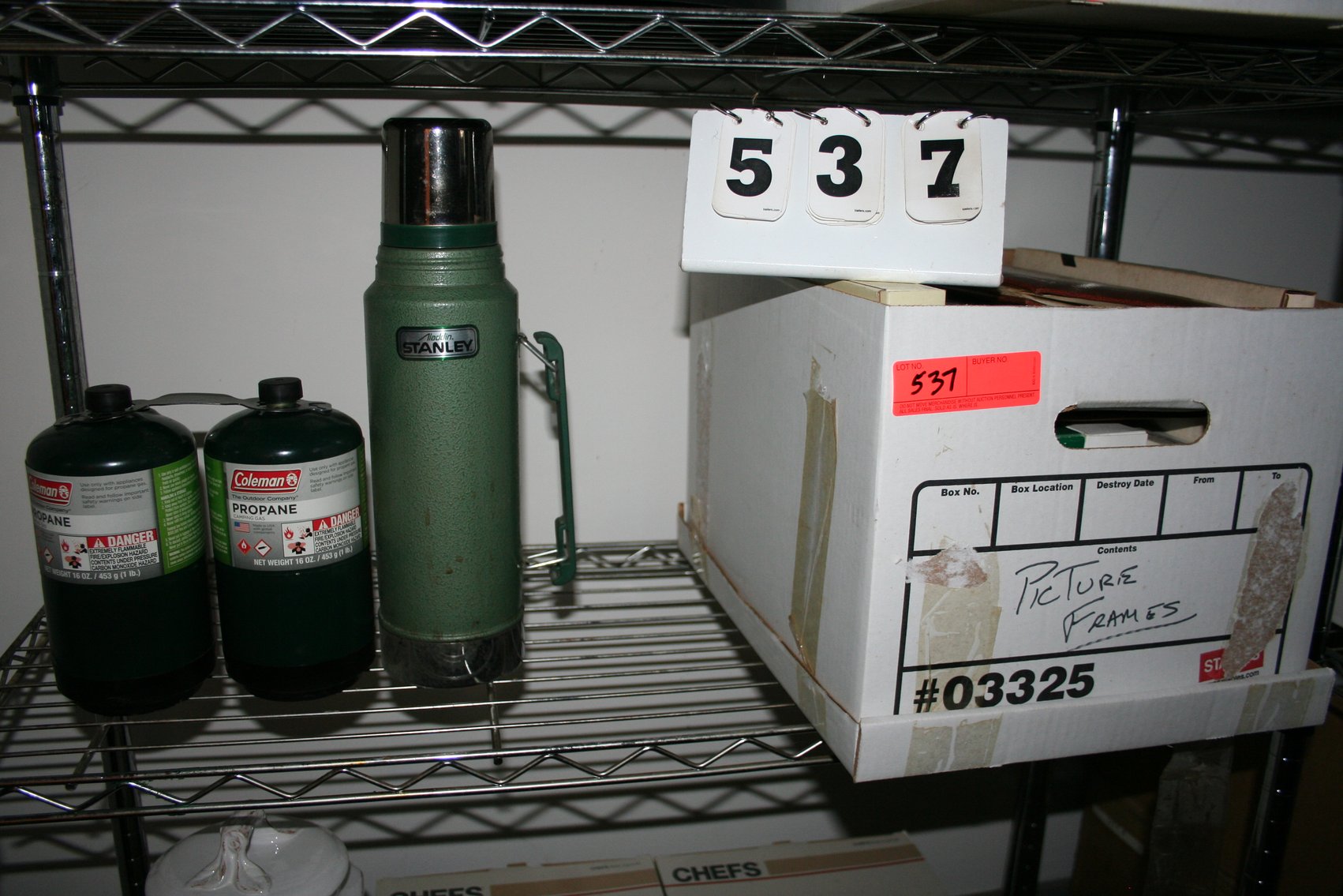 Image for Vintage Stanley Thermos, Propane Cans, Picture Frames