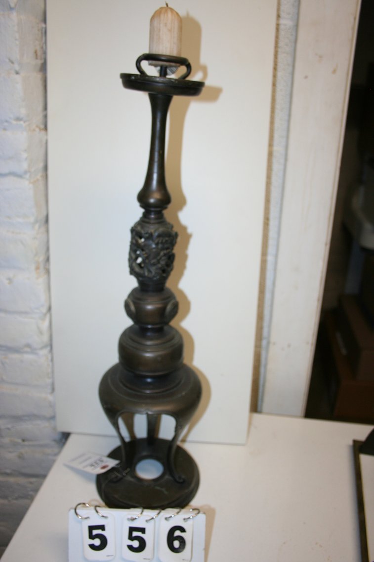 Image for Vintage Asian Brass Candle Stick Holder  26