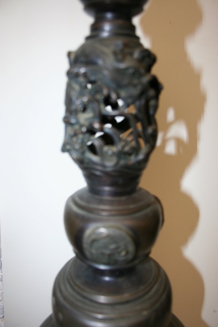 Image for Vintage Asian Brass Candle Stick Holder  26