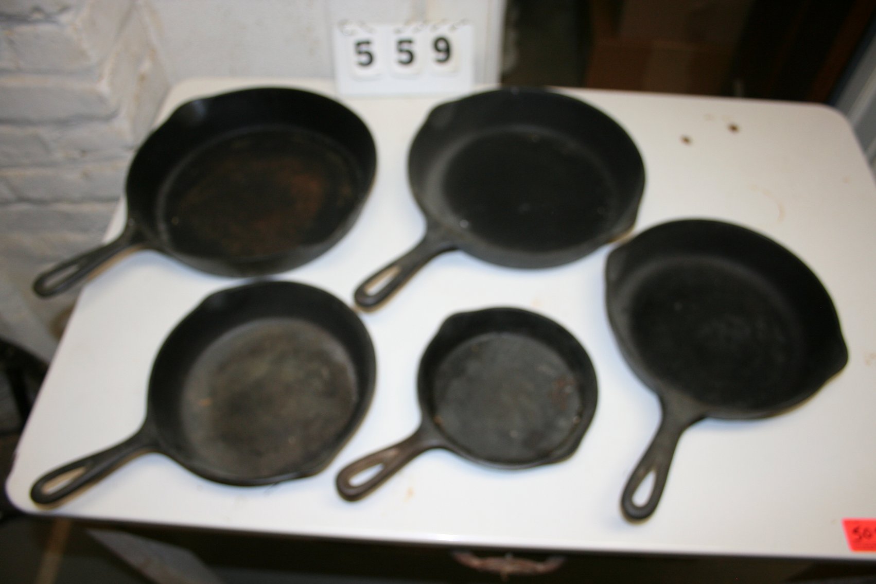 Image for Vintage Cast Iron Skillets - 2 Wagners and 9