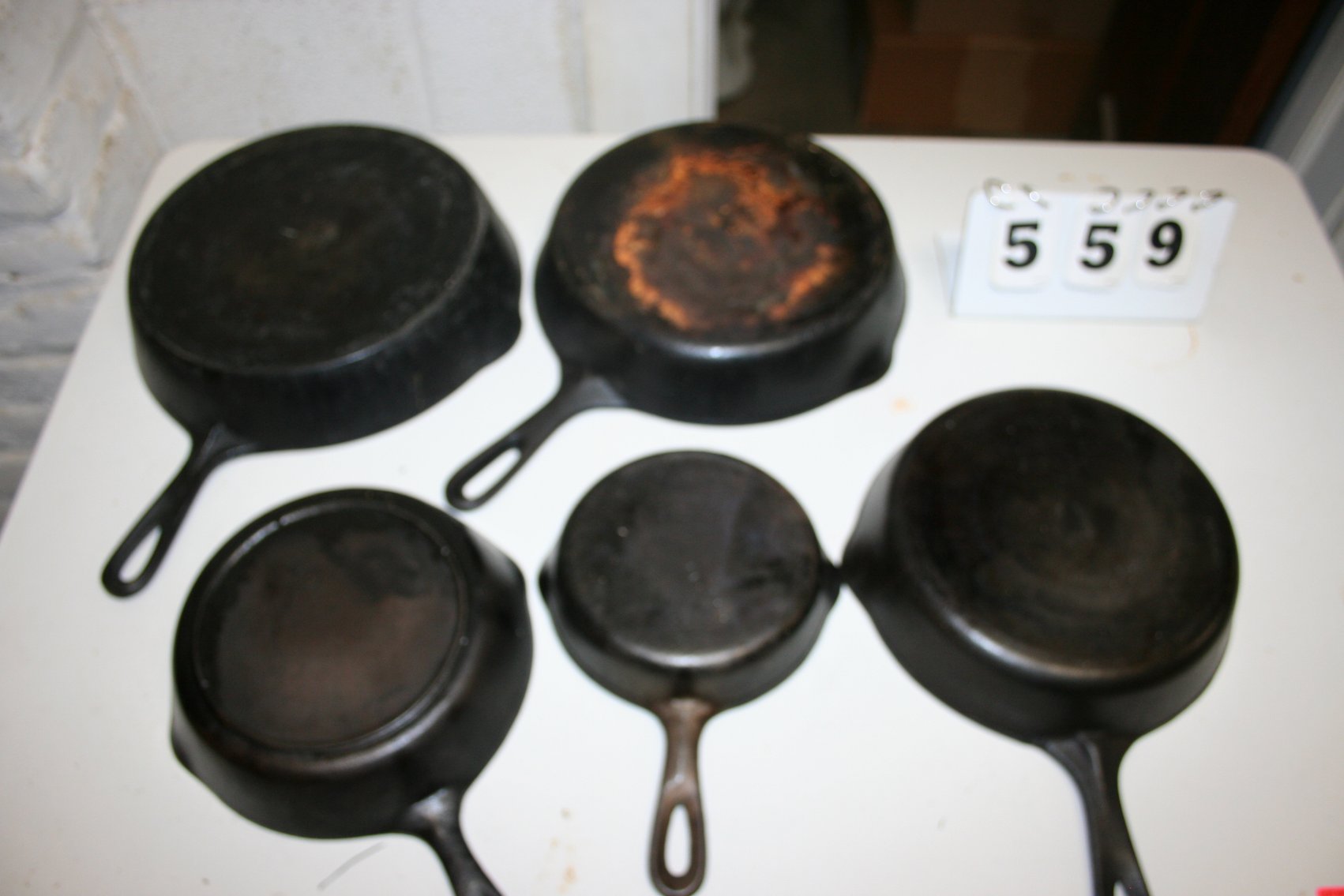 Image for Vintage Cast Iron Skillets - 2 Wagners and 9