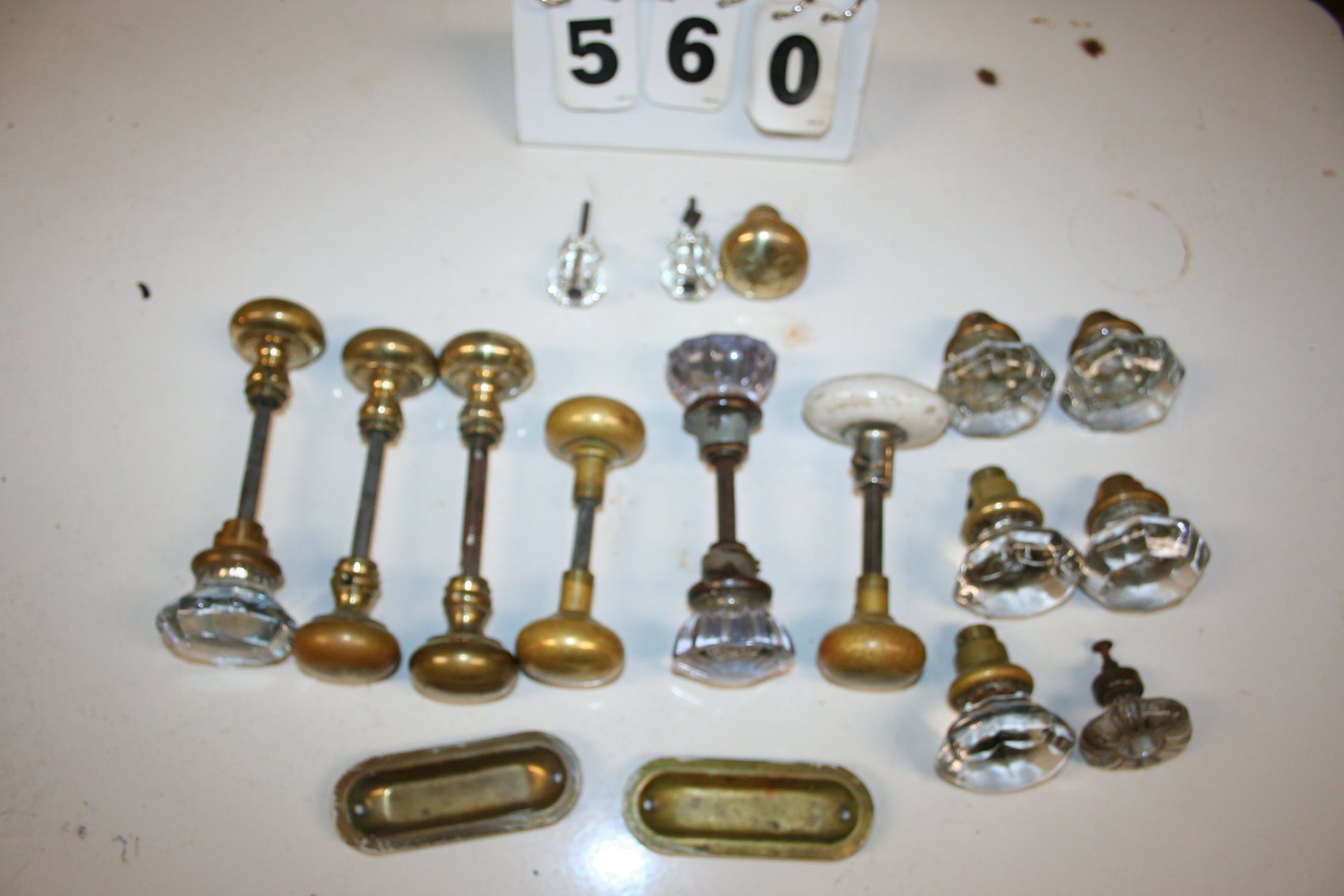 Image for Antique Door Knobs Brass & Glass