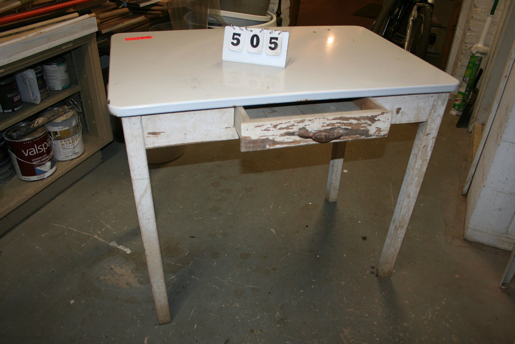 Image for Antique White Enamel Table
