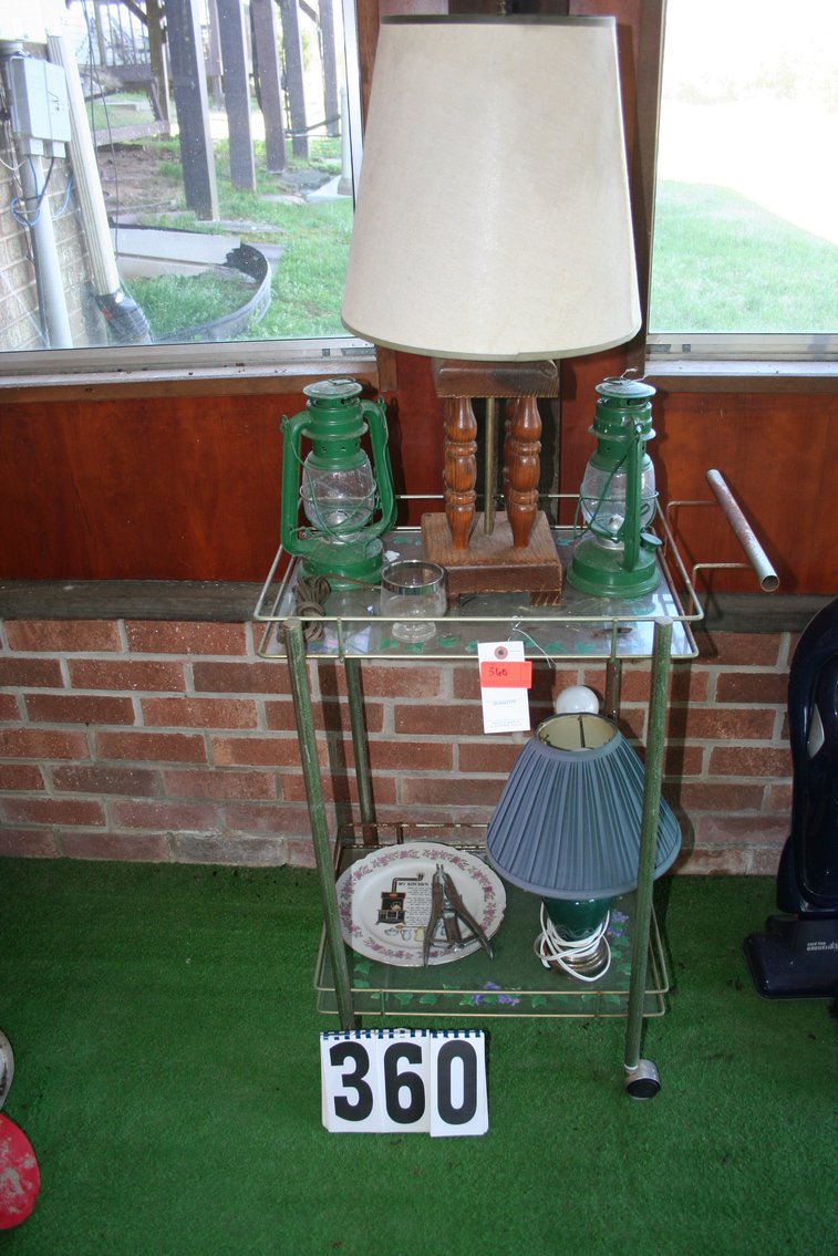 Image for Vintage glass cart & contents
