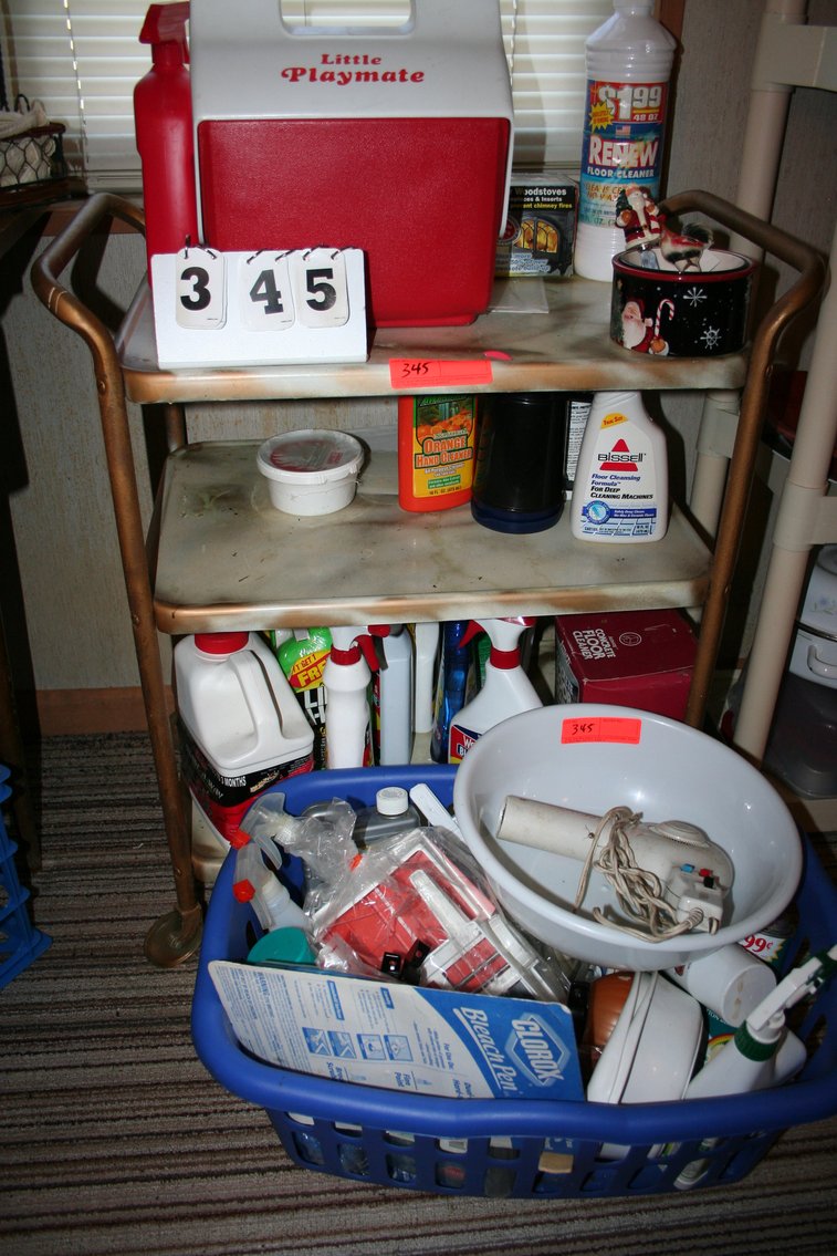 Image for Metal cart, misc items