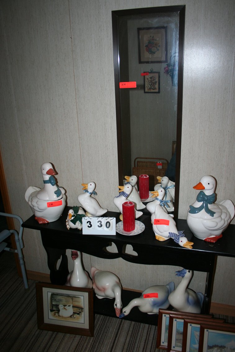 Image for Cookie jars, misc ducks, mirror, table, pictures