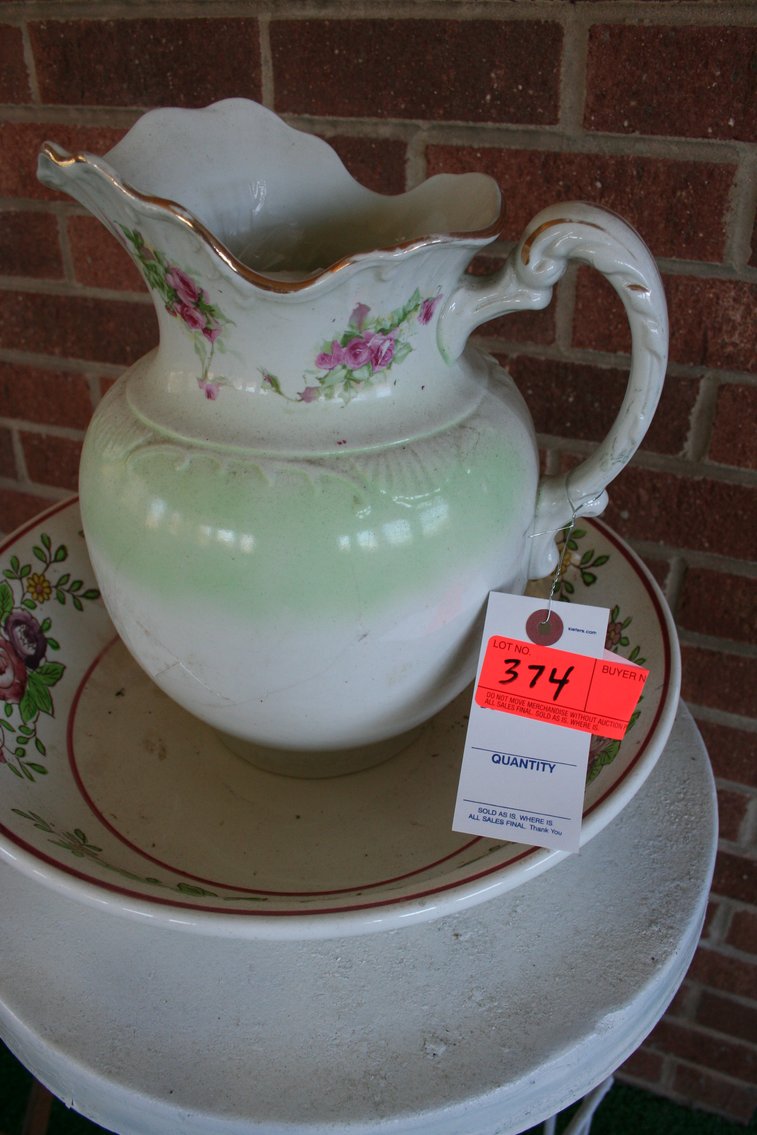 Image for Bowl & pitcher, metal stand