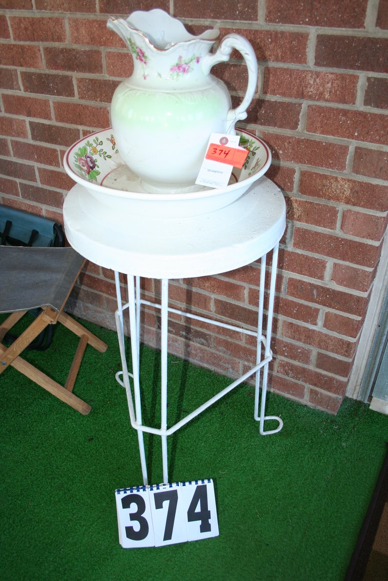 Image for Bowl & pitcher, metal stand
