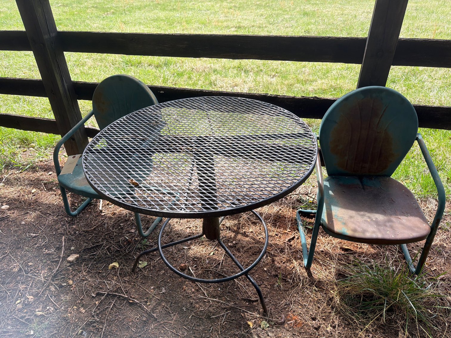 Image for Iron table and two chairs