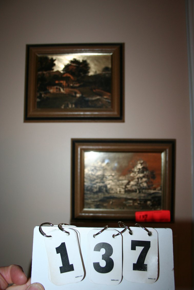 Image for Vintage Currier & Ives framed gold foil prints 1970's