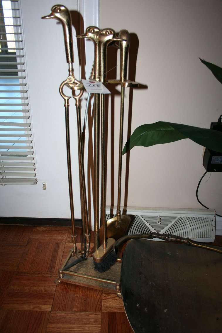 Image for Fireplace set & misc brass