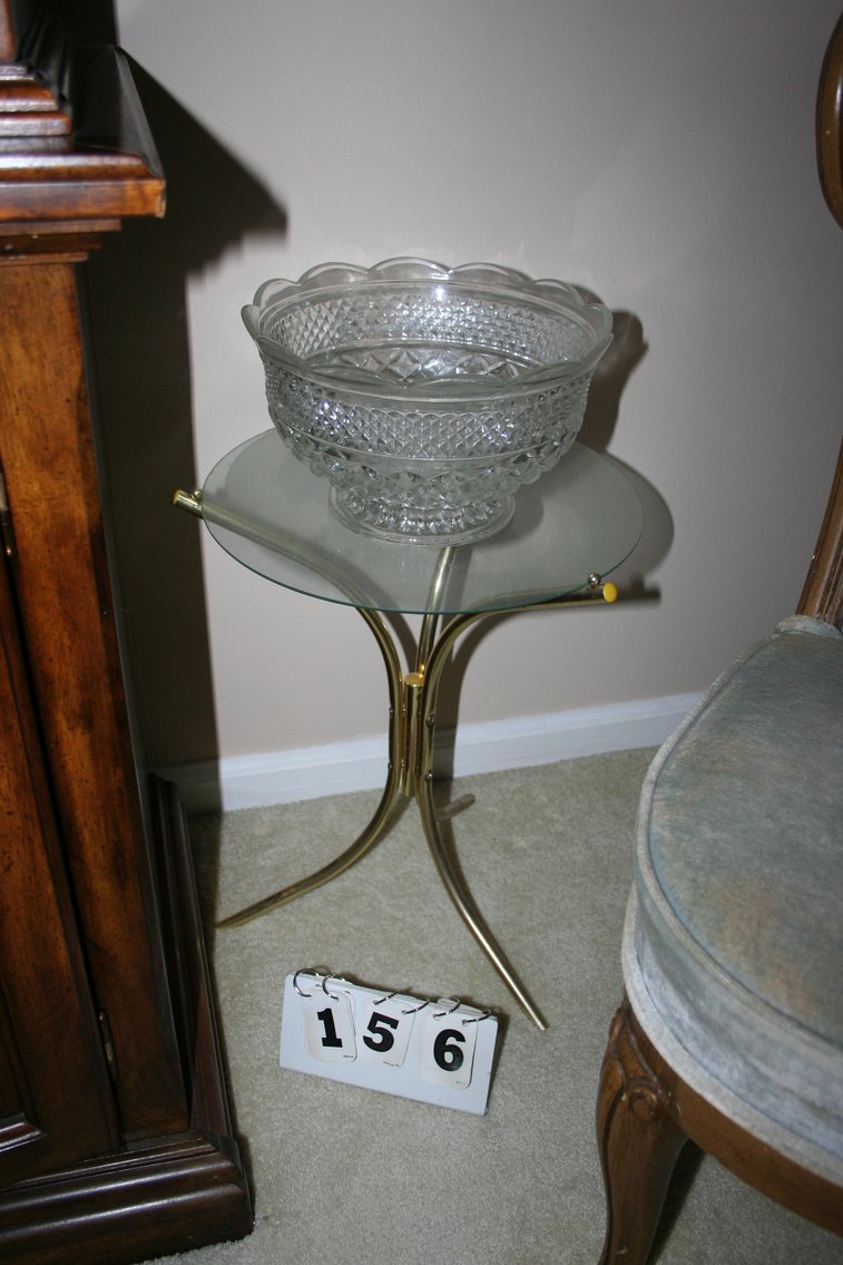 Image for Brass & Glass Table & Glass Bowl