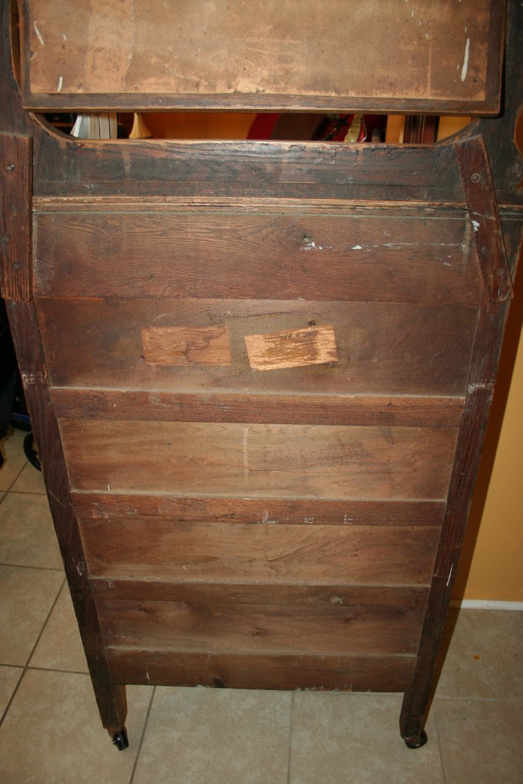 Image for Oak Antique Highboy dresser with mirror
