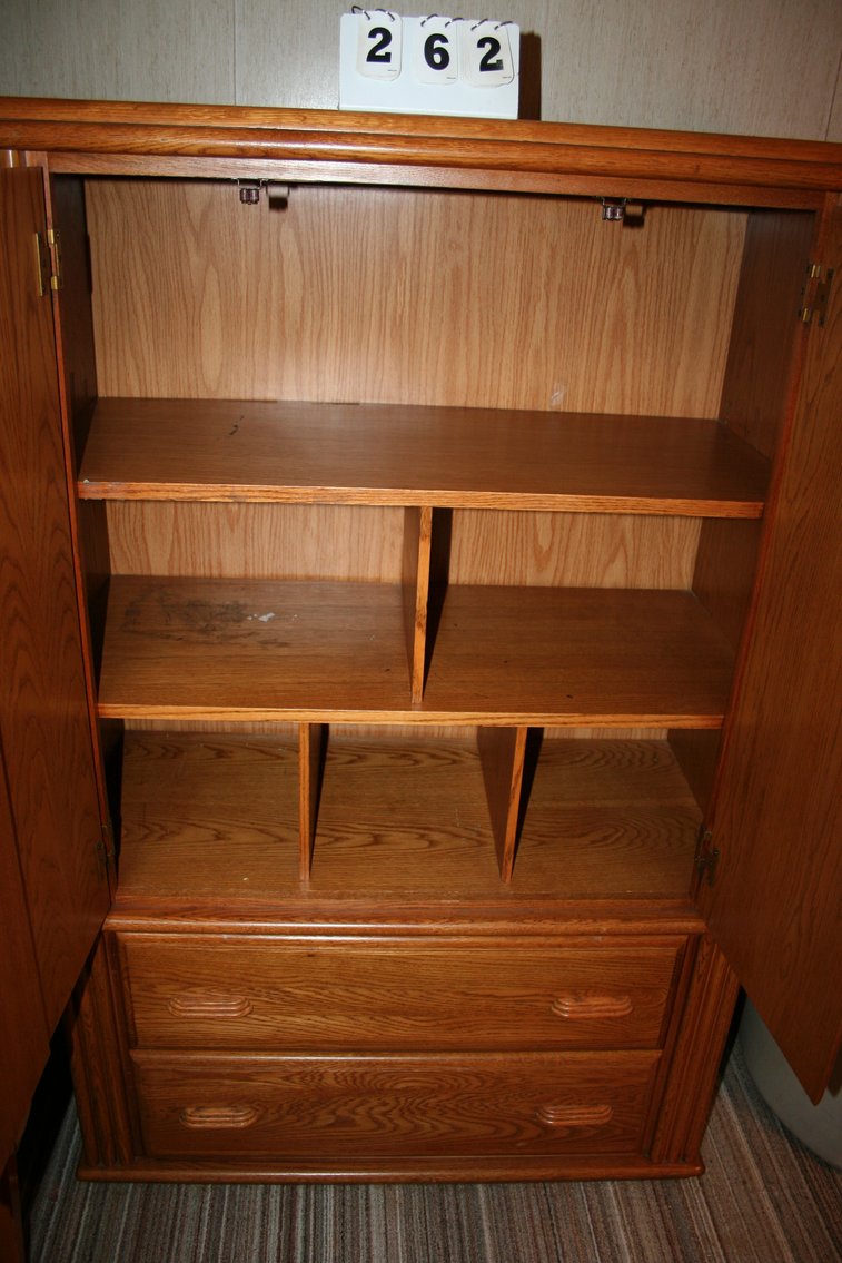 Image for Vintage Oak Armoire & Chair