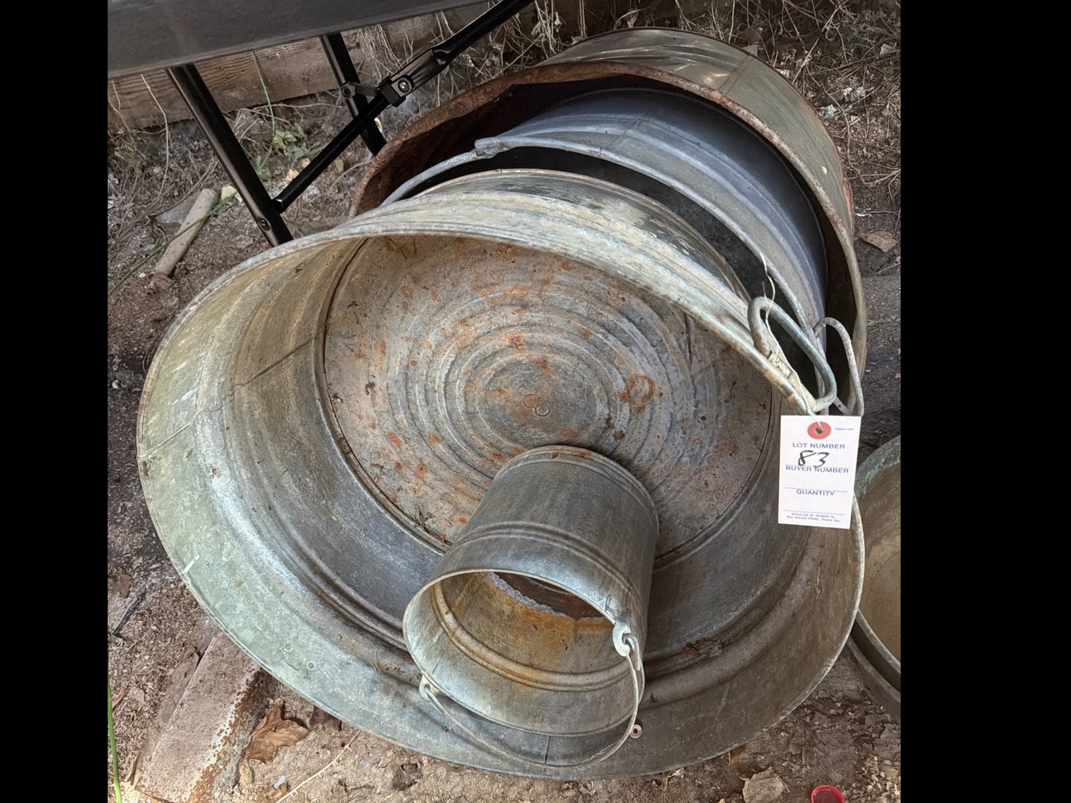 Image for Three metal wash tubs, and a bucket