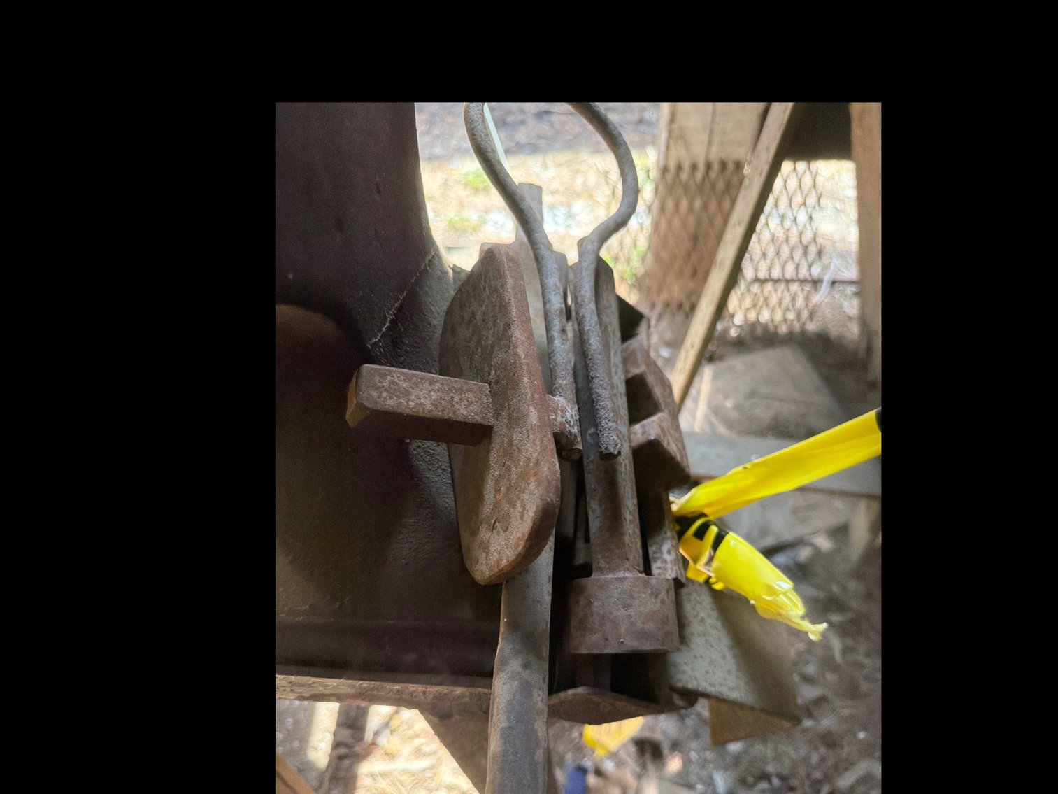 Image for Anvil, metal sawhorse and tools