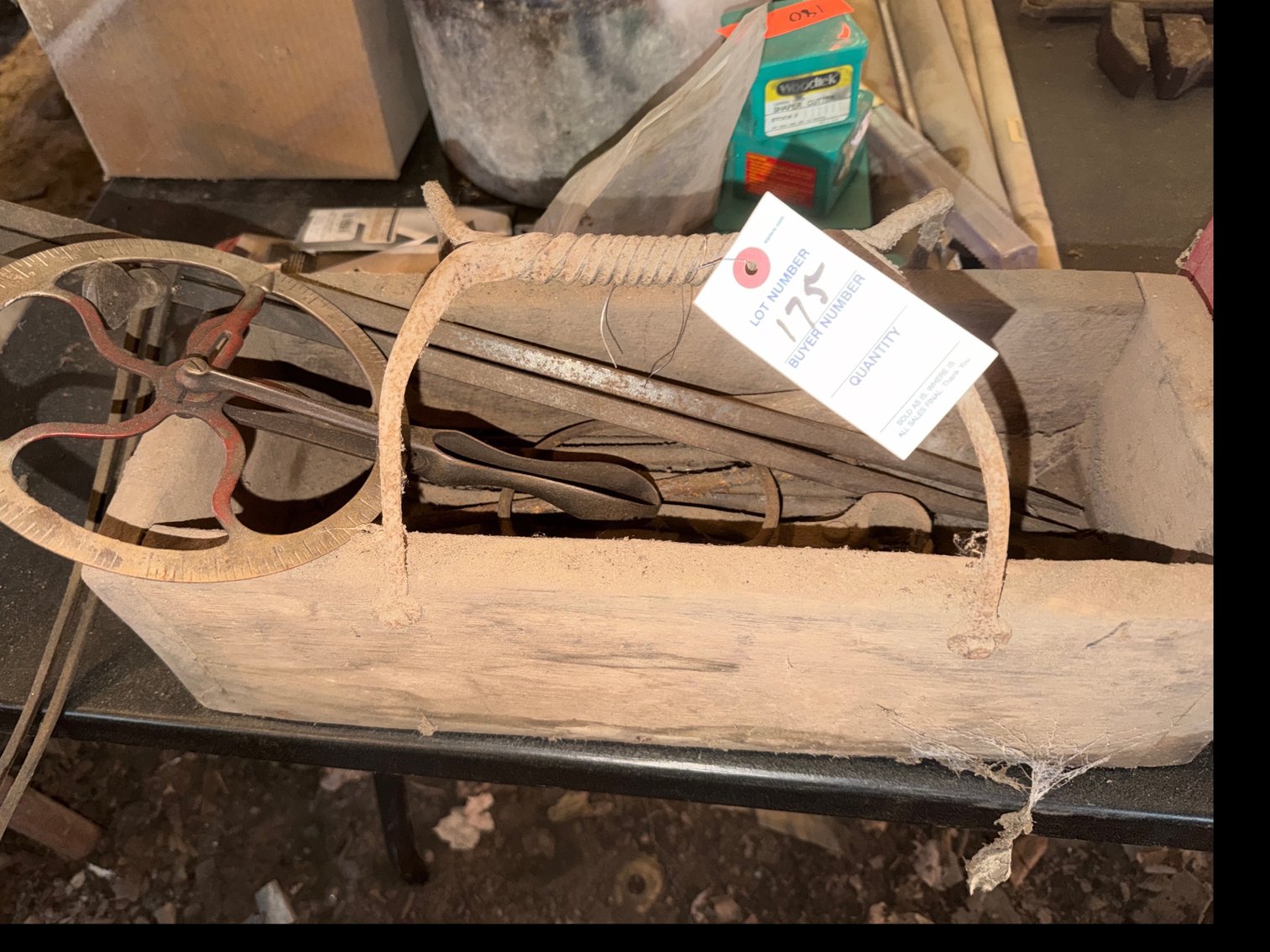 Image for Miscellaneous old tools and wood box
