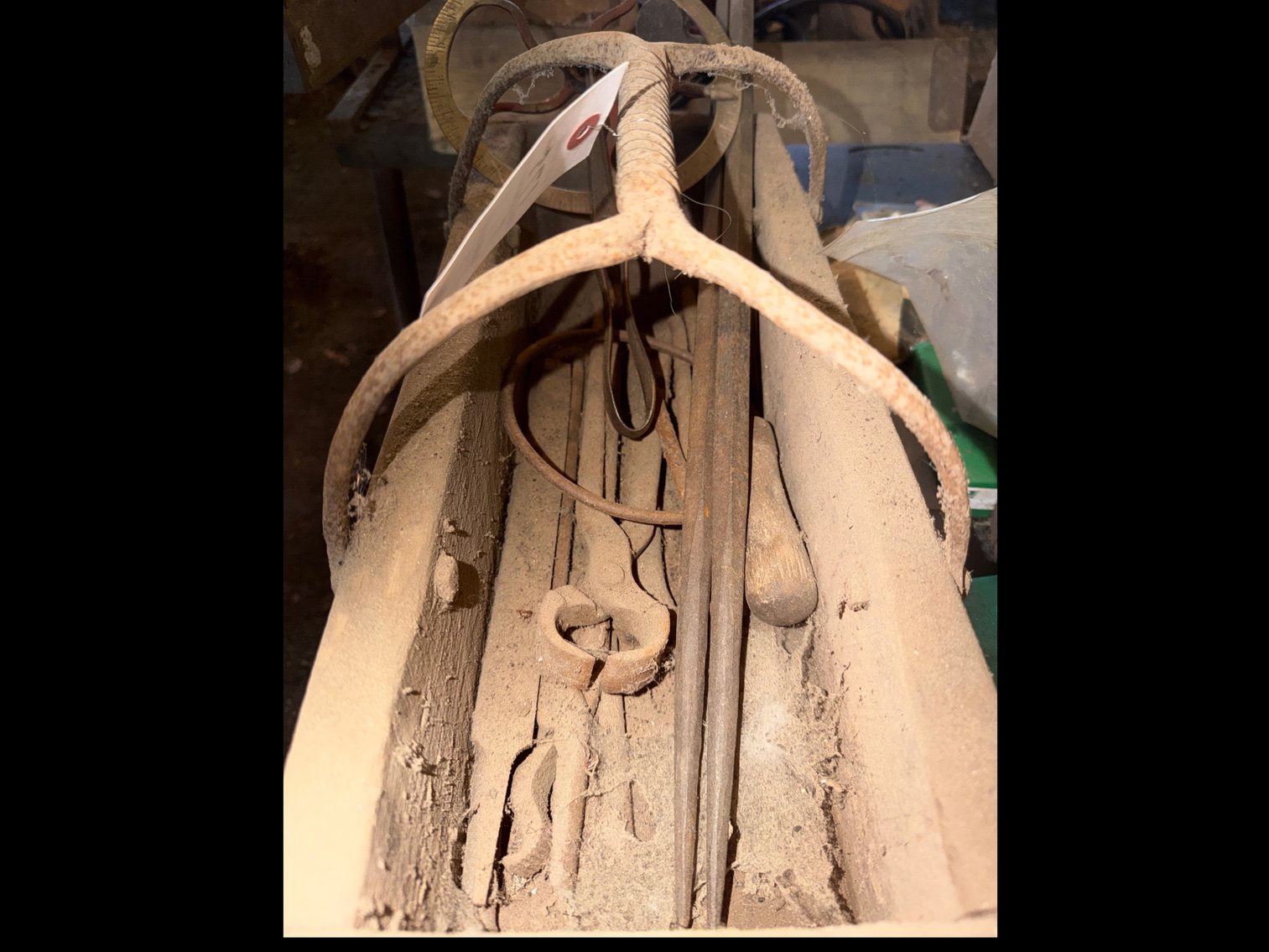 Image for Miscellaneous old tools and wood box