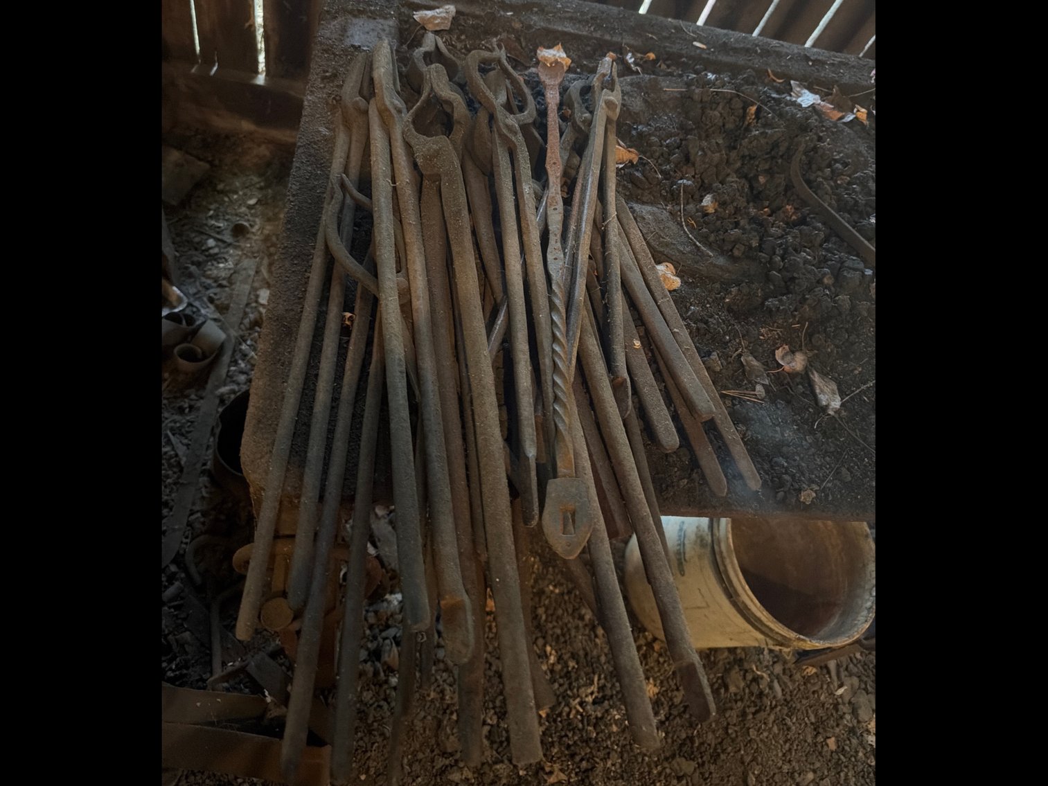 Image for Coal furnace table with blower tools and exhaust hood