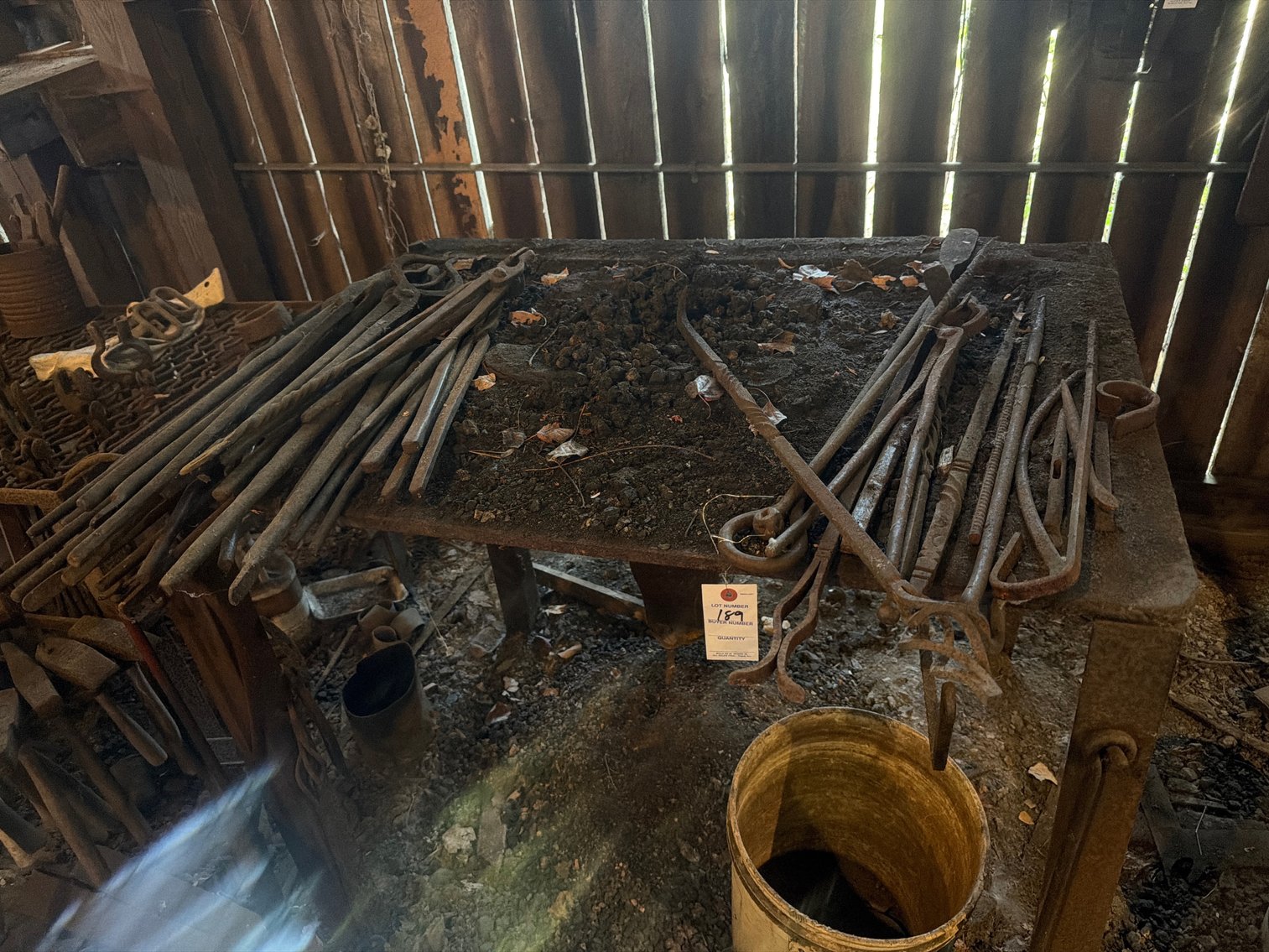 Image for Coal furnace table with blower tools and exhaust hood