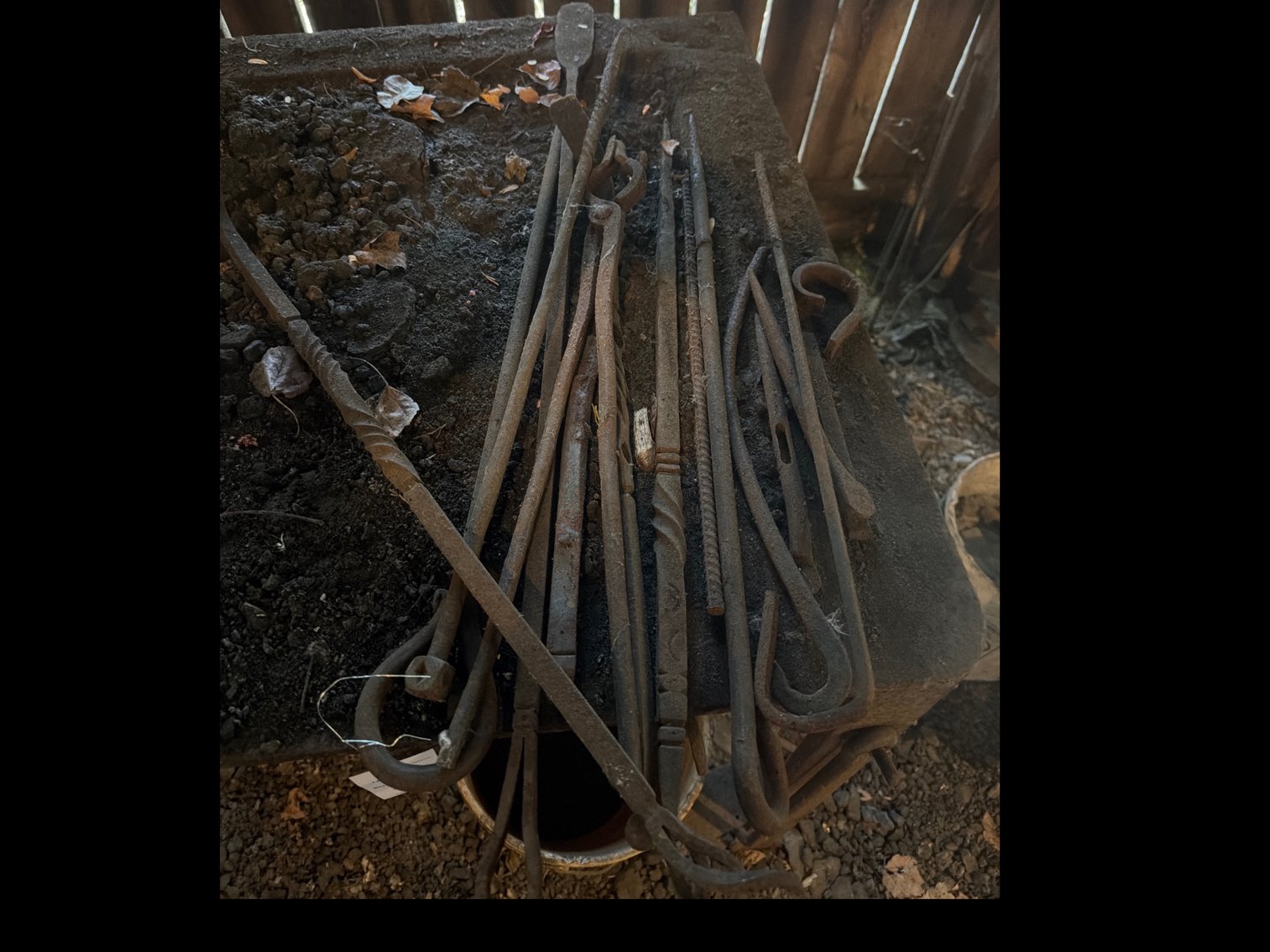 Image for Coal furnace table with blower tools and exhaust hood