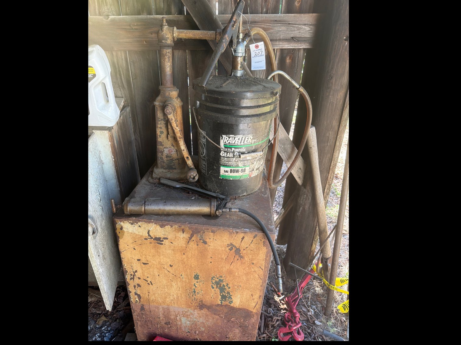 Image for Oil tank and miscellaneous items on cabinet