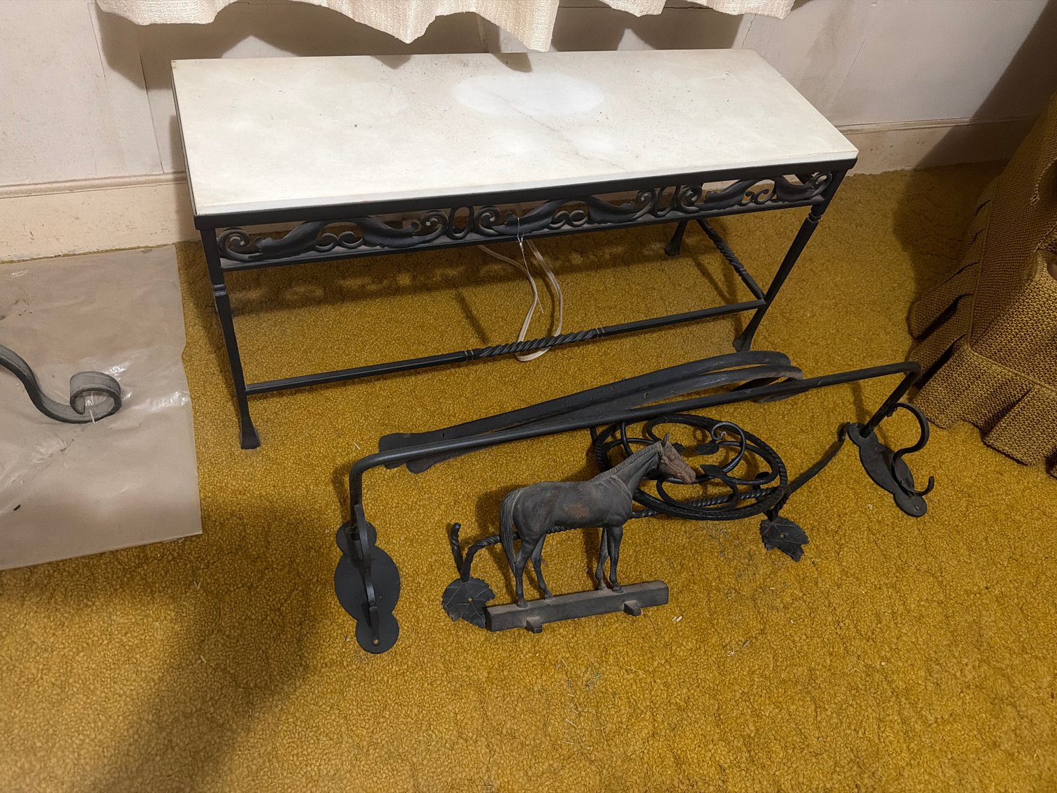 Image for Marble top bench and ironwork