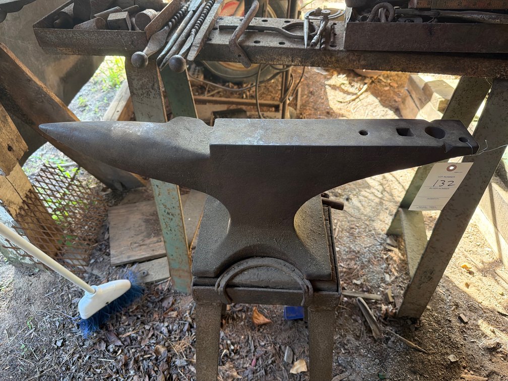 Image for Anvil, metal sawhorse and tools