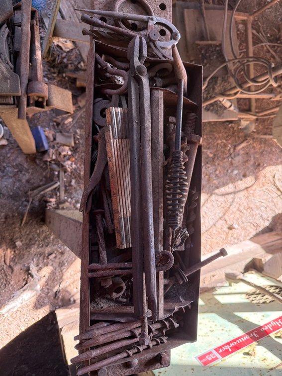 Image for Anvil, metal sawhorse and tools