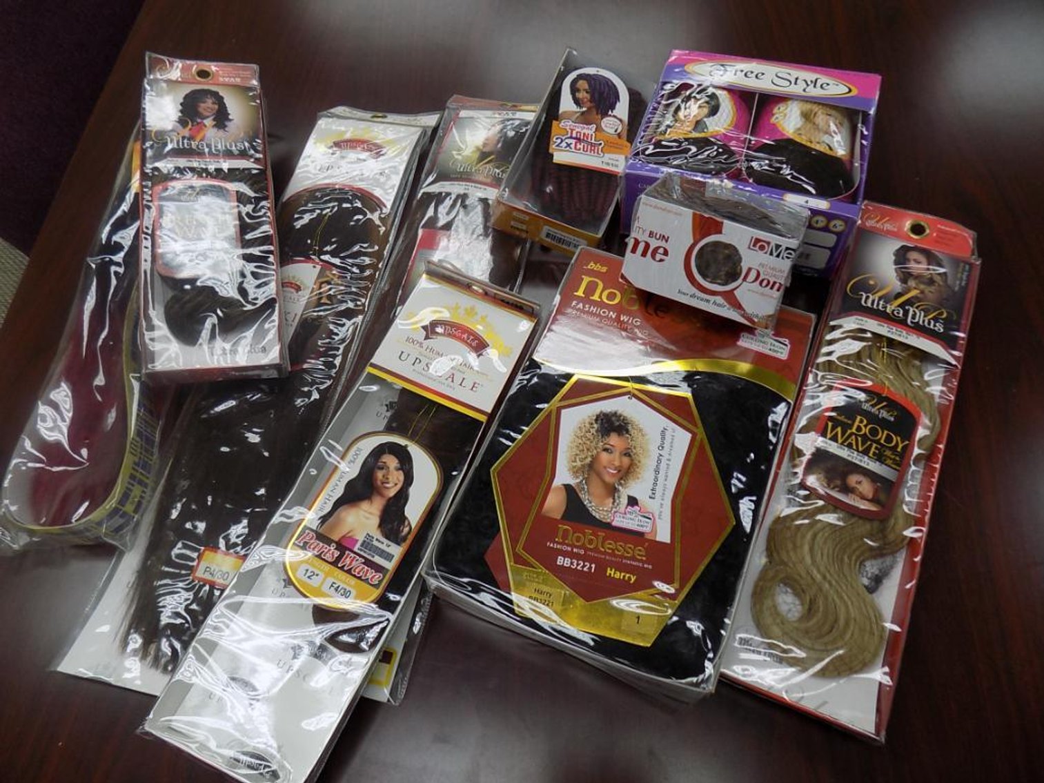Image for Large Inventory of Packaged Human Hair Extensions and Other Related Beauty Products