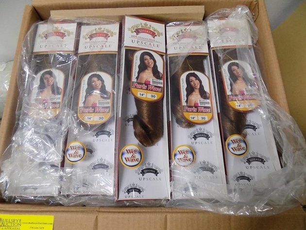 Image for Large Inventory of Packaged Human Hair Extensions and Other Related Beauty Products