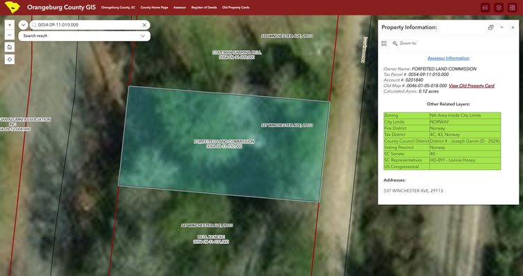 Image for 26-041 2026 Orangeburg, SC Forfeited Land Commission Property Auction