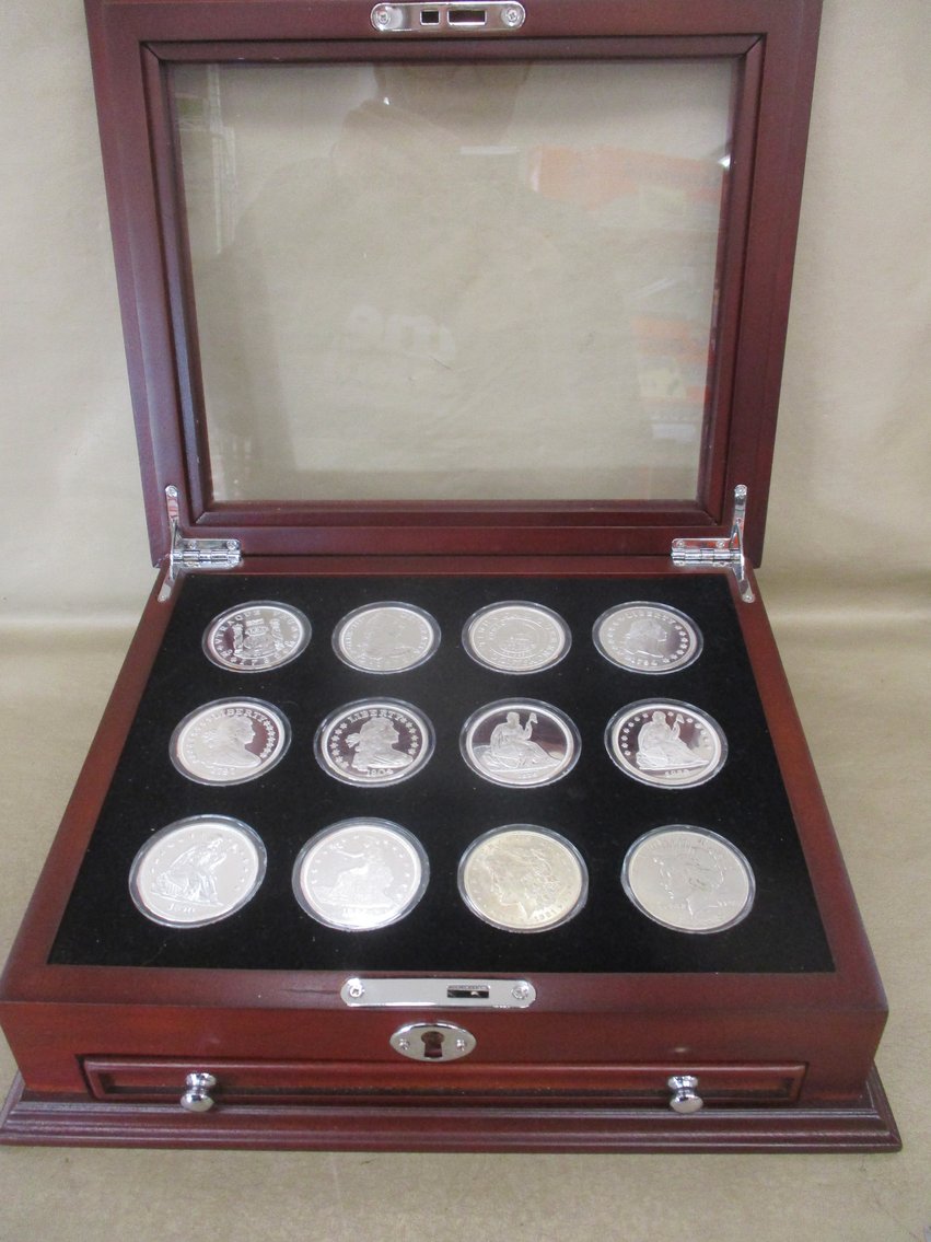 Image for Collector Coin Set, Dept 56, Marked Jewelry and Antiques (purple tag)
